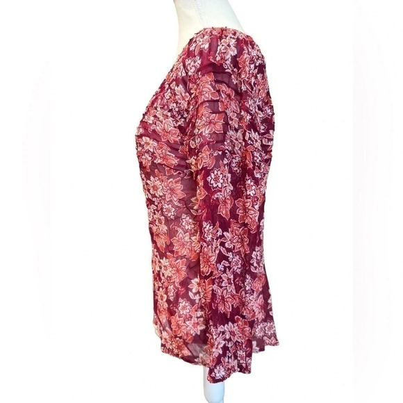 Sundance | 100% Silk Imperial Gardens Floral Semisheer Blouse - Picture 3 of 7